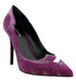 Roberto Cavalli Purple Snakeskin Suede Pointy Pump-9