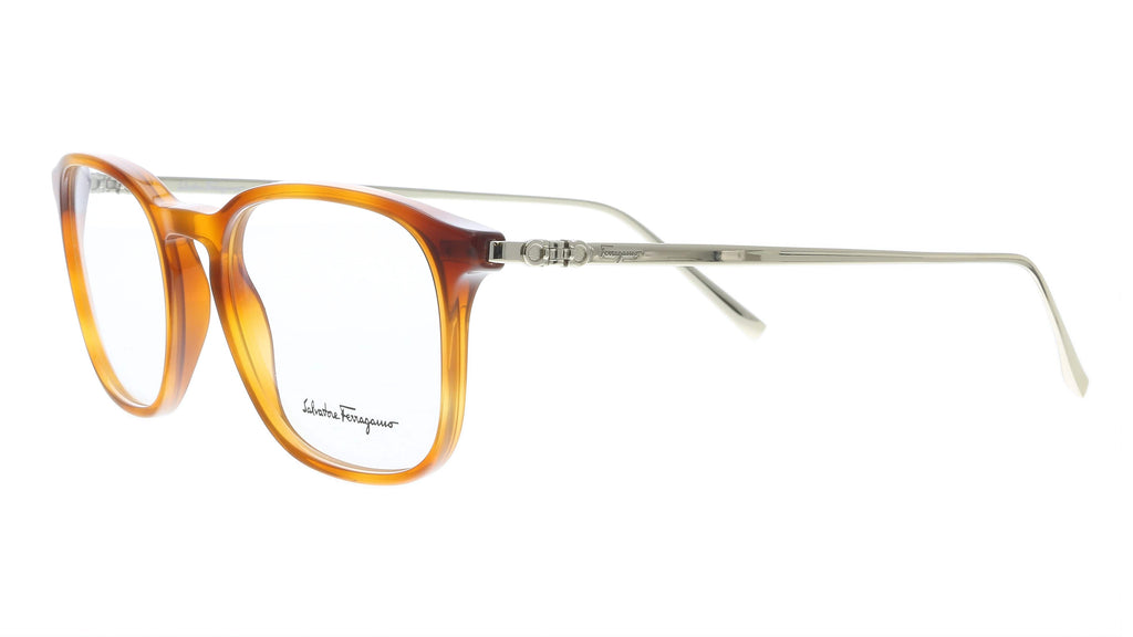 Salvatore Ferragamo  Light Tortoise Modified Rectangle Eyeglass Frames