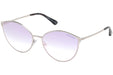 Tom Ford FT0654 16Z Silver Cat Eye Zeila Sunglasses