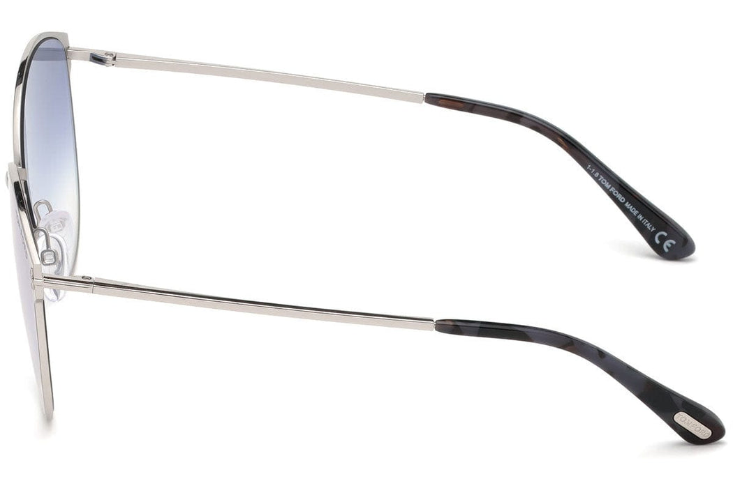 Tom Ford FT0654 16Z Silver Cat Eye Zeila Sunglasses