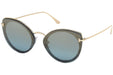 Tom Ford FT0683 55X Black/Gold Cat Eye Jess Sunglasses
