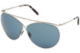 Tom Ford FT0761 16V Silver Round Stevie Sunglasses