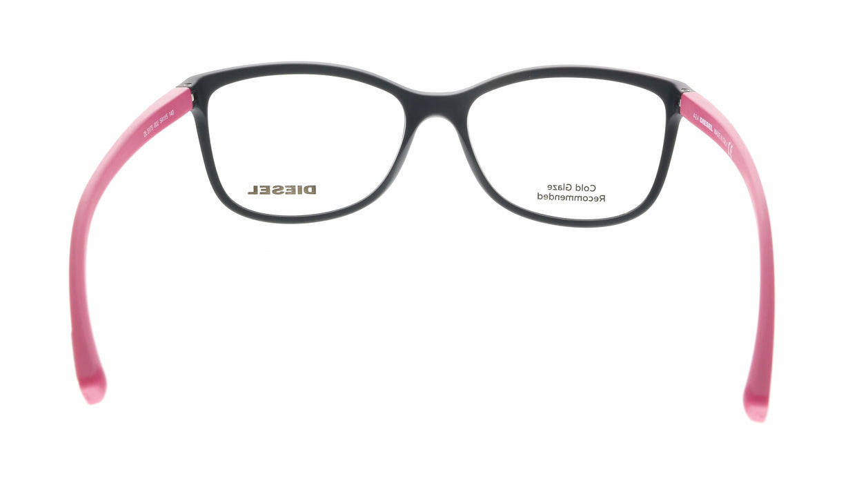Diesel  Black Pink Modified Rectangle Optical Frames