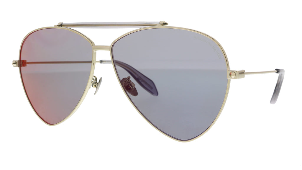Alexander McQueen   Gold  Aviator Sunglasses