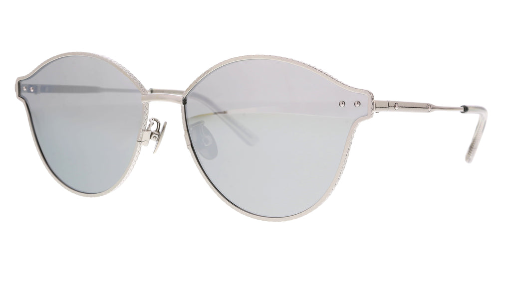 Bottega Veneta   Silver  Round Sunglasses