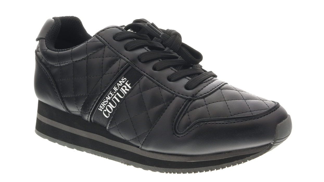 Versace Jeans Couture Black Signature Heel Sneakers