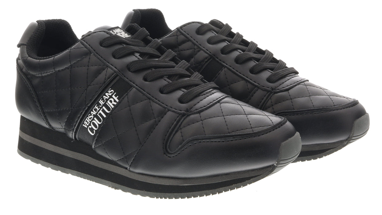 Versace Jeans Couture Black Signature Heel Sneakers