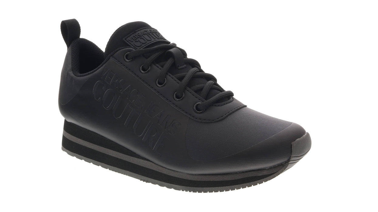 Versace Jeans Couture Black Signature Heel Sneakers