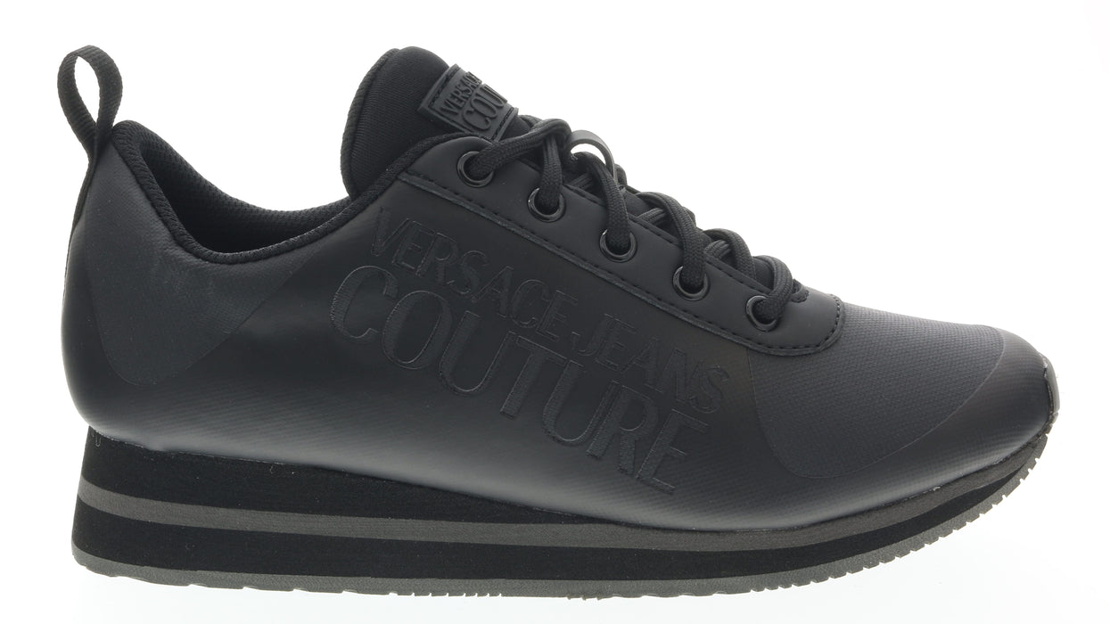 Versace Jeans Couture Black Signature Heel Sneakers