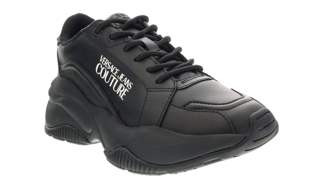 Versace Jeans Couture Black Signature Classic Lace Up Sneakers