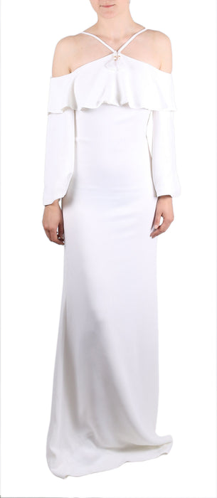 Roberto Cavalli Elegant Off-The-Shoulder Strappy Maxi Dress