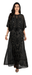 Roberto Cavalli Boho-Chic Black Maxi  Kaftan Dress Gold Print Details
