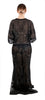 Roberto Cavalli Boho-Chic Black Maxi  Kaftan Dress Gold Print Details 44IT-10US