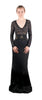 Roberto Cavalli Elegant Black Lace Maxi Dress with Fringe  46IT-12US