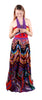 Roberto Cavalli Bohemian Multicolor Halter Maxi Dress Lace Up Front  48IT-14US