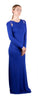 Roberto Cavalli Royal Blue Fitted Maxi Dress Lace  Shoulder Insert   48IT-14US