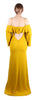 Roberto Cavalli Golden Yellow Off-Shoulder Maxi Dress with Open Back 40IT-6US