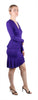 Roberto Cavalli Royal Purple Peplum Long Sleeve Cocktail Wrap Dress 42IT-8US