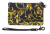 Versace Jeans Couture Black Baroque Print Wristlet Travel Pouch