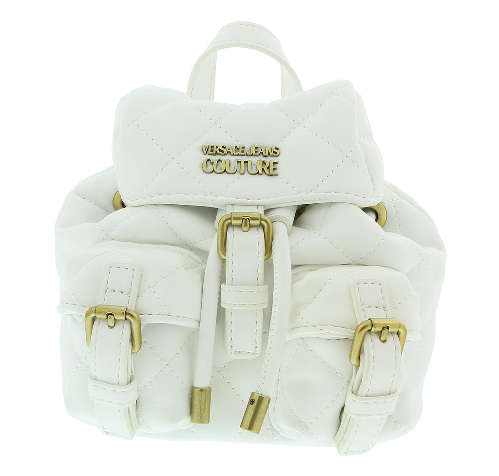 Versace Jeans Couture White Quilted Fashion Medium Backpack