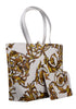 Versace Jeans Couture White Floral Reversible Signature Shopper Tote Bag