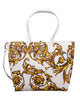 Versace Jeans Couture White Floral Reversible Signature Shopper Tote Bag