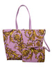 Versace Jeans Couture Pink Floral Reversible Signature Shopper Tote Bag