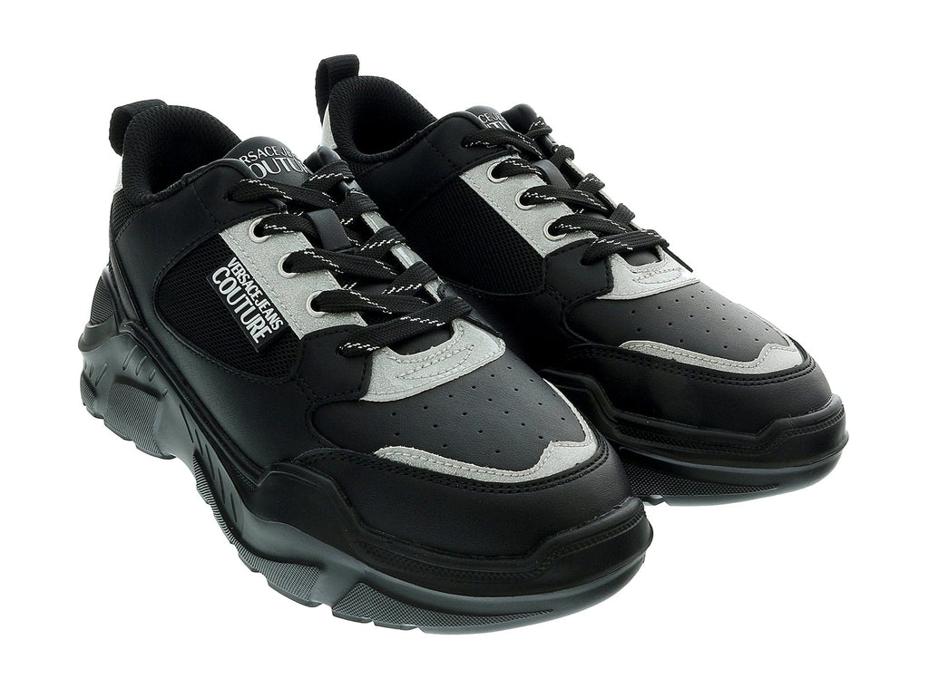 Versace Jeans Couture Black Silver Athletic Chunky Fashion Sneakers -7