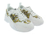 Versace Jeans Couture White Gold Athletic Chunky Fashion Baroque Sneakers -