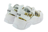 Versace Jeans Couture White Gold Athletic Chunky Fashion Baroque Sneakers -