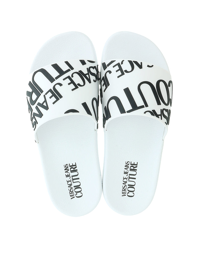 Versace Jeans Couture White Signature Pool Slide -