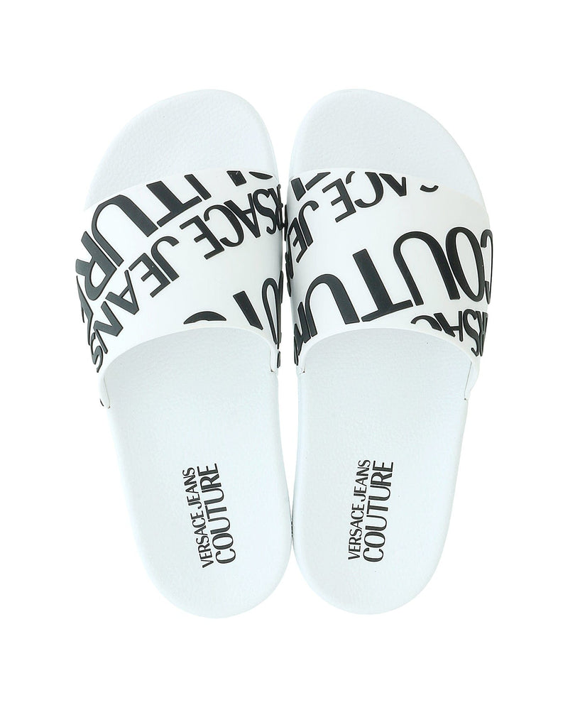 Versace Jeans Couture White Signature Pool Slide