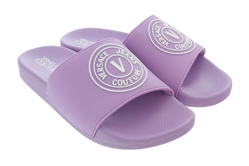 Versace Jeans Couture Lavender Signature Logo Pool Slide -