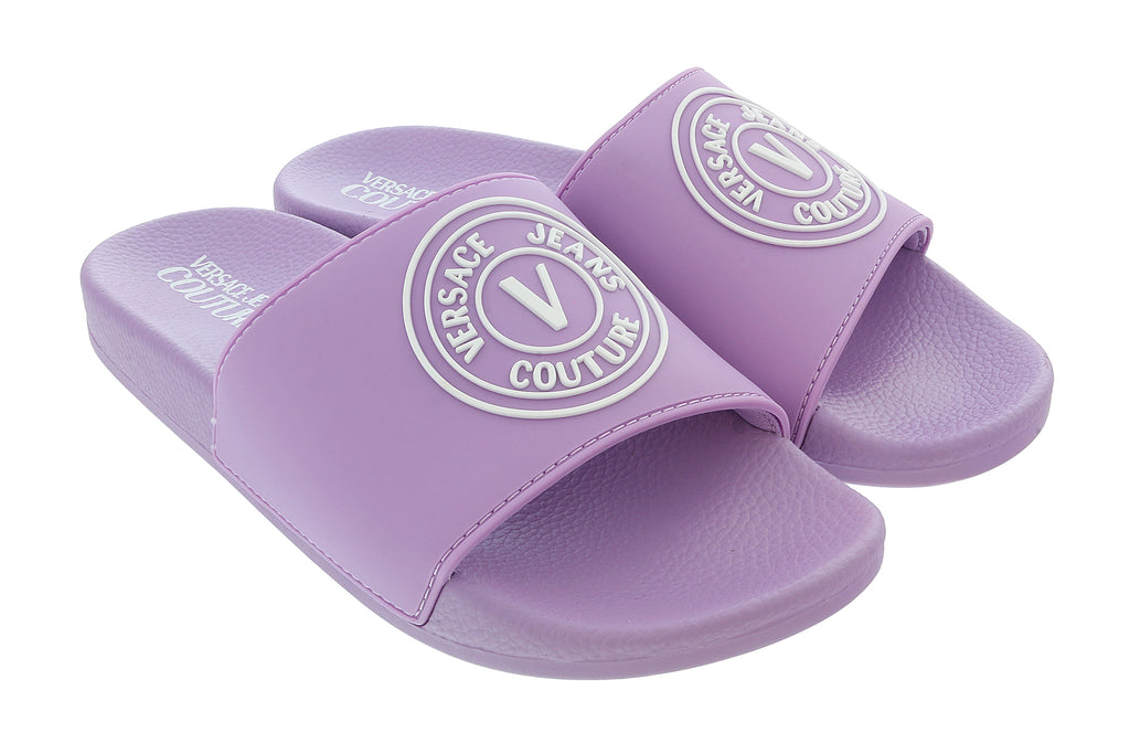 Versace Jeans Couture Lavender Signature Logo Pool Slide -11