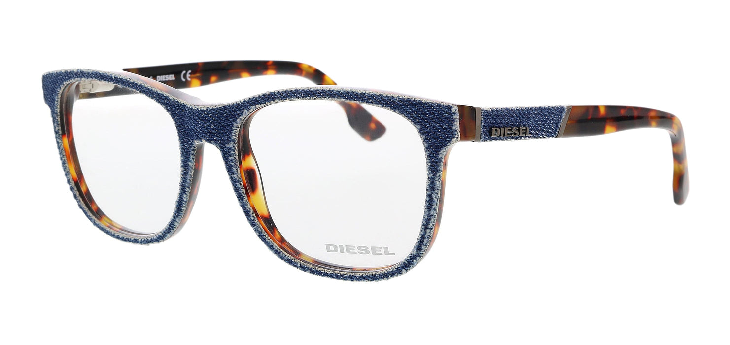 Diesel DL5124 Denim/Blonde Havana Modified Square Eyeglasses