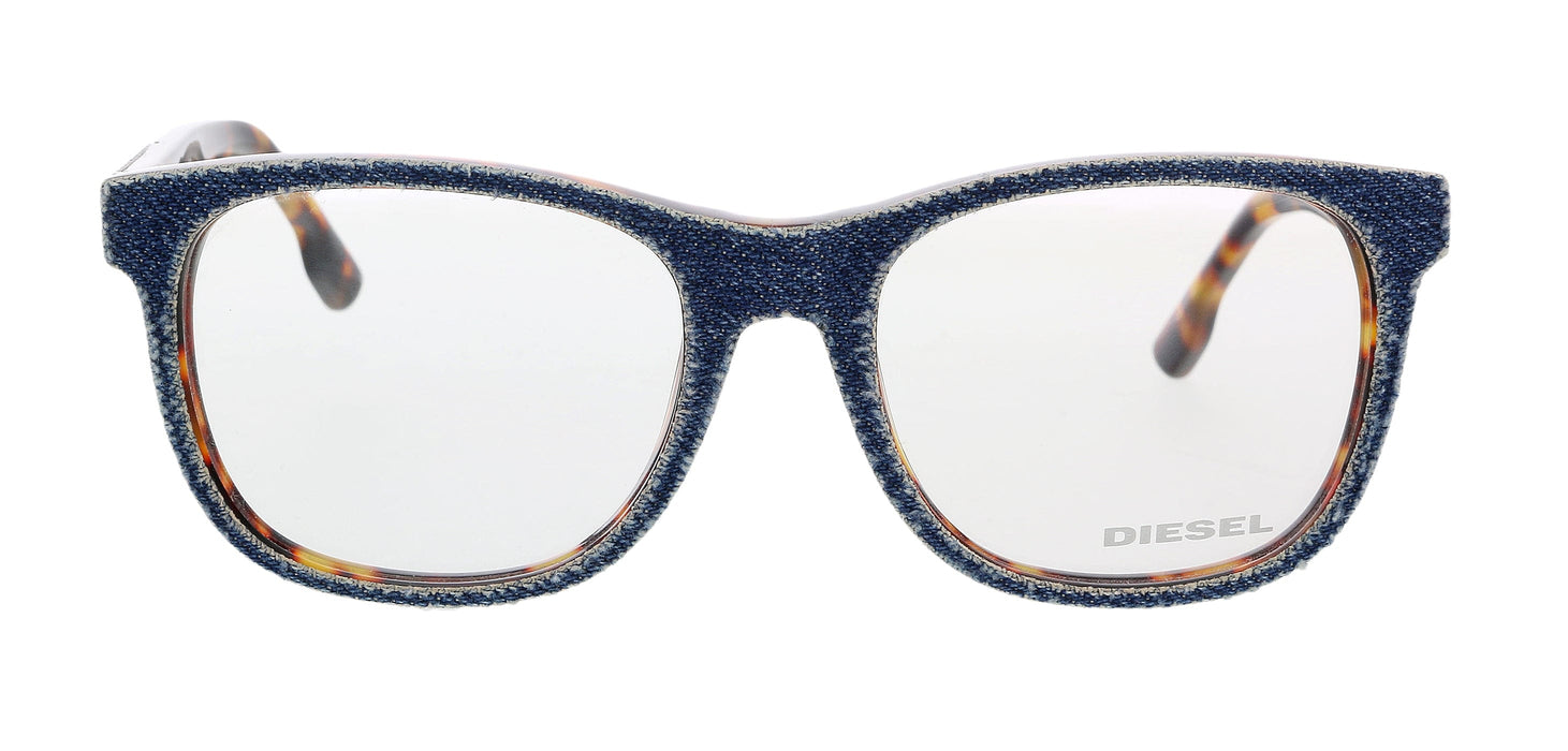 Diesel DL5124 Denim/Blonde Havana Modified Square Eyeglasses