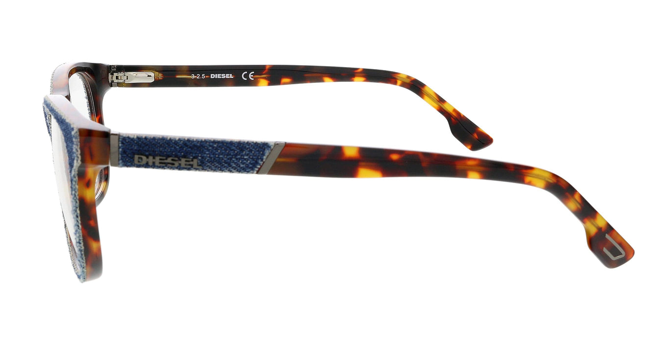 Diesel DL5124 Denim/Blonde Havana Modified Square Eyeglasses