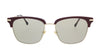 Gucci GG0918S-003 Burgundy Demi-Frame Square Sunglasses