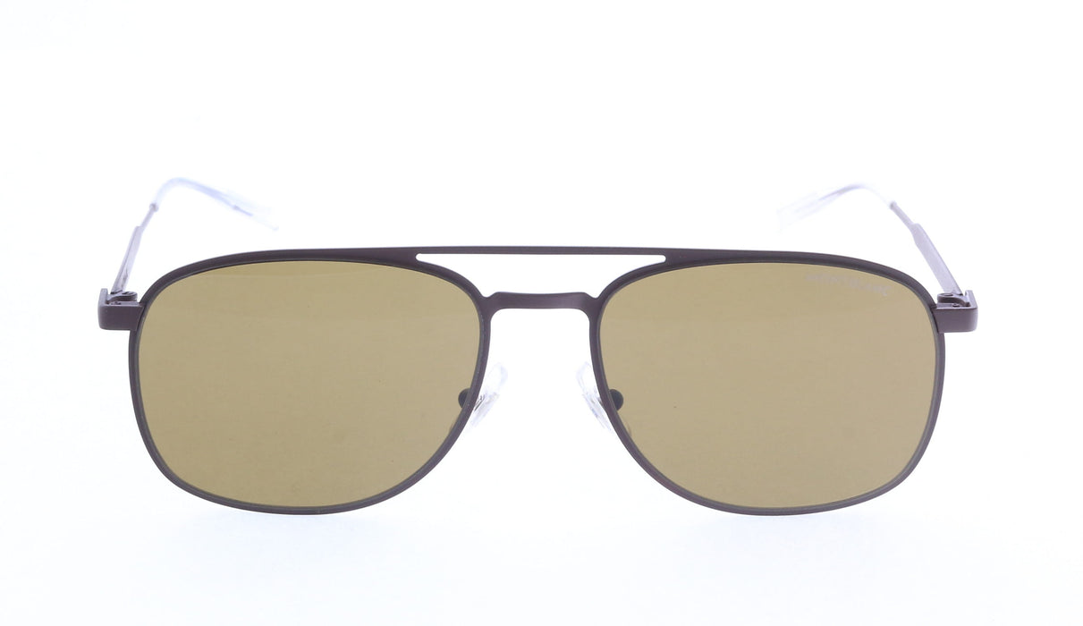 Montblanc MB0143S-003 Brown Aviator Sunglasses