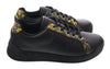 Versace Jeans Couture Black Baroque Print Trim Lace Up Sneakers-