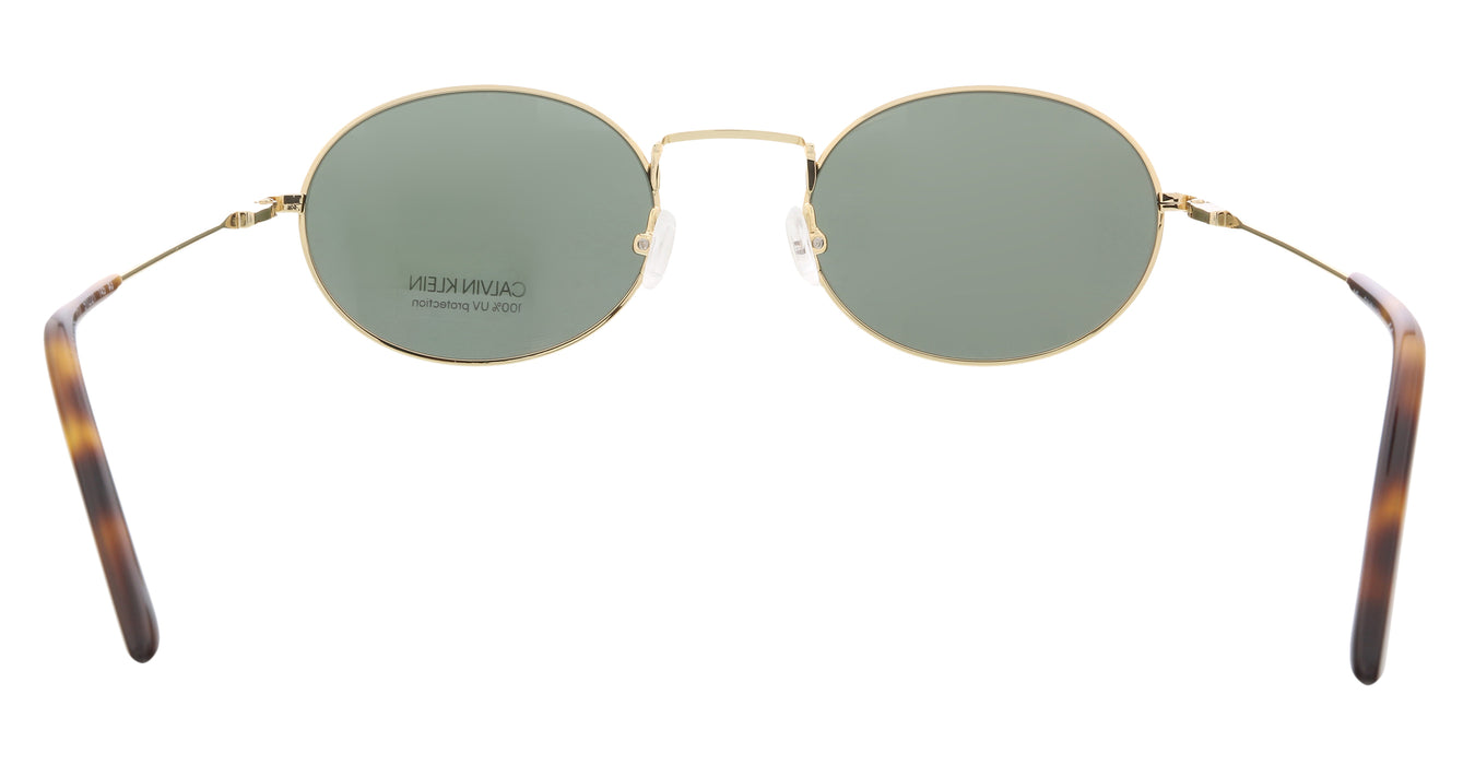 Calvin Klein CK20116S 43634 Shiny Gold/Soft Tortoise Round Sunglasses