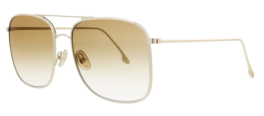 Victoria Beckham  Gold/Brown Square Aviator Sunglasses