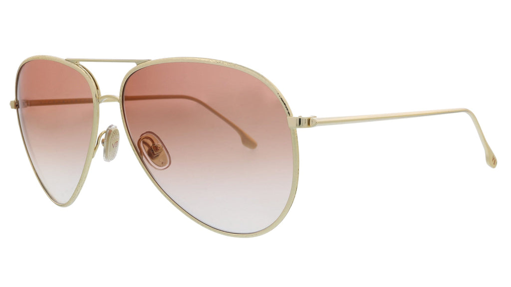 Victoria Beckham  Gold/Burgundy Teardrop Aviator Sunglasses