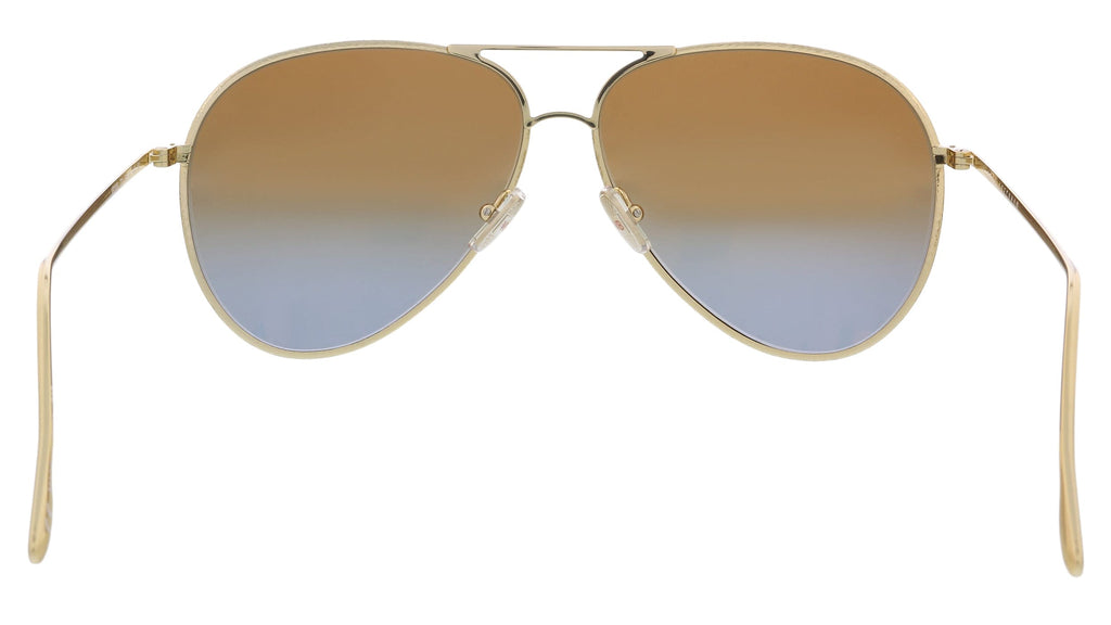 Victoria Beckham VB203S 42307 Gold/Brick-Blue Teardrop Aviator Sunglasses