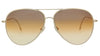 Victoria Beckham VB203S 42307 Gold/Brown Orange Teardrop Aviator Sunglasses