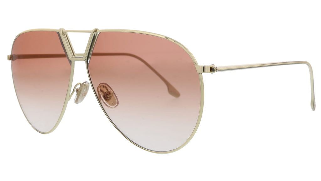 Victoria Beckham  Gold/Burgundy Teardrop Aviator Sunglasses