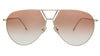 Victoria Beckham VB208S 43241 Gold/Burgundy Teardrop Aviator Sunglasses