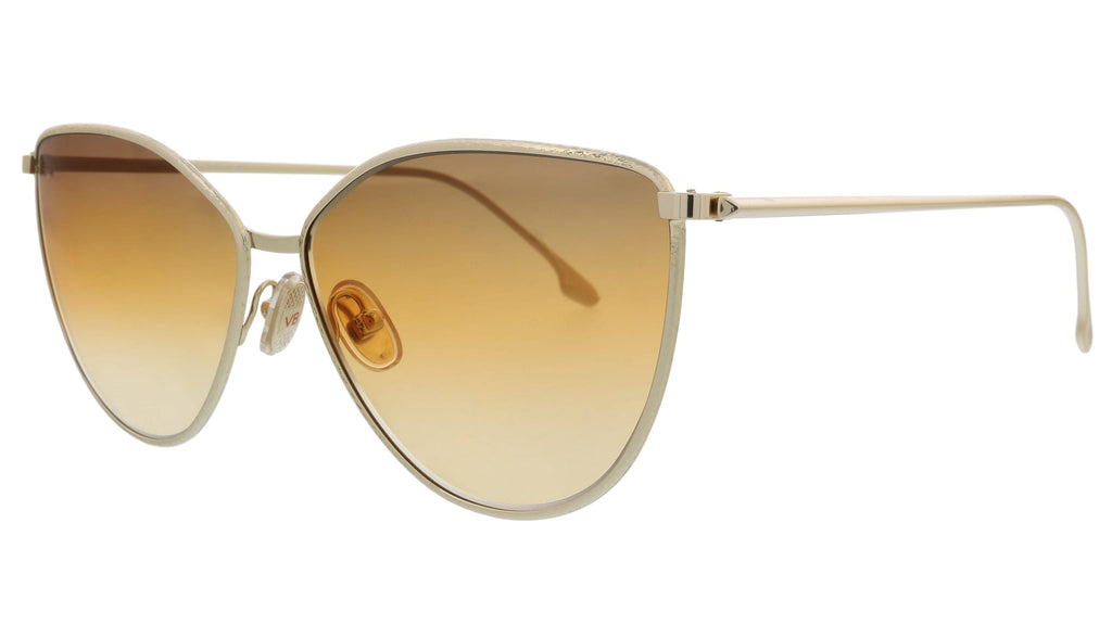 Victoria Beckham  Gold/Brown Orange Soft Cateye Sunglasses