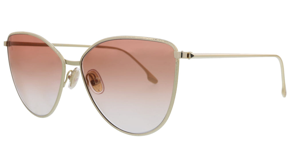 Victoria Beckham  Gold/Brick Soft Cateye Sunglasses