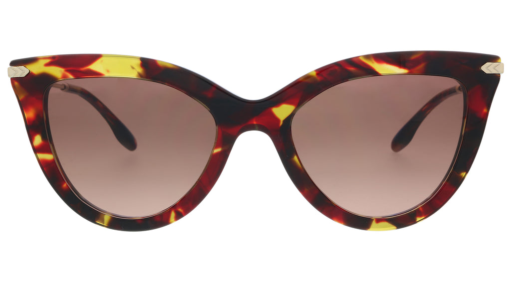 Victoria Beckham VB621S 44806 Red Amber Tortoise Classic Cateye Sunglasses